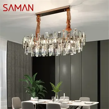 Подвесной Светильник SAMAN Postmodern Luxury Round LED Светильник Для Украшения Дома В Гостиной