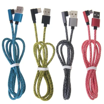 500шт 1 м 90-градусный кабель Micro USB Type C Кабель для быстрой зарядки и синхронизации данных для iPhone Samsung Huawei USB-C Кабели для мобильных телефонов