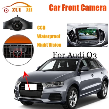 Парковочная ПЗС-камера ночного видения с логотипом, вид спереди автомобиля, широкоугольная 170 ° водонепроницаемая для Audi Q3 2016