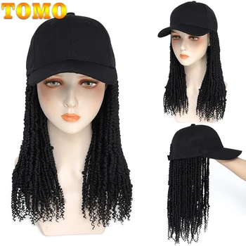 Бейсбольная кепка TOMO с закрученными крючком волосами Passion Twist длиной 14/22 дюйма, регулируемый парик, прикрепленная шляпа, короткие весенние пряди для наращивания волос Twist.