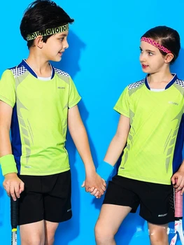 Faztonvg Одежда для настольного тенниса Для мальчиков и девочек Групповая покупка классной формы Студенты Дети Костюмы для бадминтона с короткими рукавами Женщины