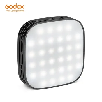 Видеосветка GODOX LEDM32 для мобильного телефона с литиевой батареей, светодиодная подсветка с регулируемой яркостью для фотофонов