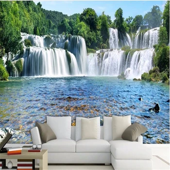 wellyu Пользовательские обои 3D водопад водопад открытый пейзаж фоновые обои papel de parede para quarto