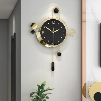 Скандинавские Большие Настенные часы Современный дизайн Креативные Часы Настенный Декор для дома Роскошные Золотые Металлические Бесшумные Часы Украшение гостиной Подарок
