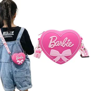 Сумка с надписью Barbie, красная Роза, кошелек из аниме для детского сада, девочки любят Силиконовые сумки-мессенджеры через плечо, органайзер для детских сумок для хранения