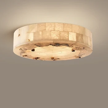 Роскошный потолочный светильник из натурального мрамора круглой формы 30 см 40 см, Спальня, гостиная, столовая, Большой Подвесной светильник, Подвесной иллюминатор