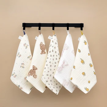 Детское полотенце, мочалка, муслиновые хлопчатобумажные нагрудники и салфетки от отрыжки, носовые платки для новорожденных, детское полотенце, муслиновые салфетки для ванны