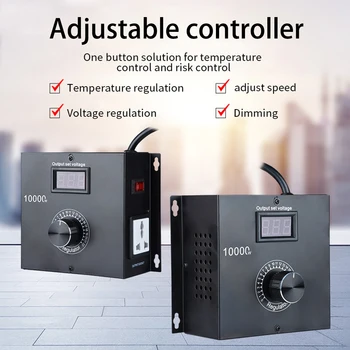 Регулятор электрического напряжения переменного тока мощностью 10000 Вт 220 В, контроллер-преобразователь, электронный высокомощный регулятор, Трансформатор переменного напряжения
