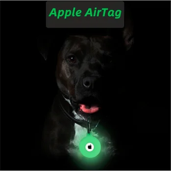 Прочный светящийся ошейник для собак Apple AirTag, защита от потери GPS, защита от царапин, силиконовый защитный чехол с брелоком для ключей