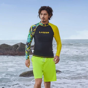 Мужская модная быстросохнущая Высокоэластичная удобная рубашка с длинным рукавом, купальник для серфинга, топ для водных видов спорта, Фитнес UPF 50 + 2023