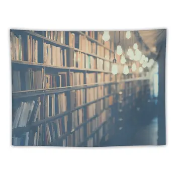 Книжные полки с подсветкой в книжном магазине, Гобеленовые обои, домашний декор, обои, Гобеленовый аниме Декор, домашний декор