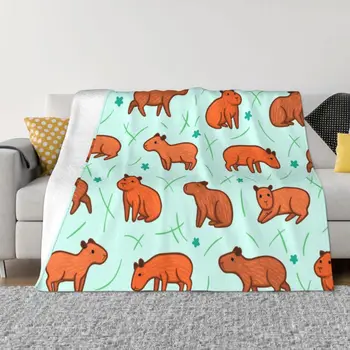 Одеяла с рисунком Капибары, Теплые Фланелевые одеяла с дикими животными Южной Америки, Покрывало для домашнего дивана в спальне