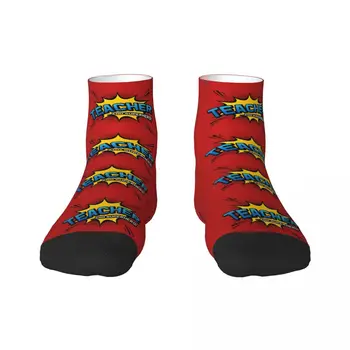 Модные мужские носки в стиле учителя и супергероя, теплые носки унисекс с 3D-принтом, носки для научных и социальных работников