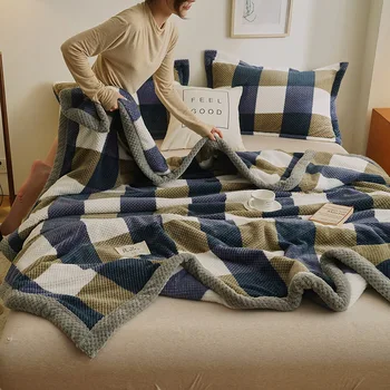 Плед из мягкой пряжи, Вязаное одеяло, Машинная стирка, вязание крючком, плед ручной работы, плед для дивана-кровати