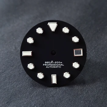 Циферблат Sunburst Матово-черный Аксессуары для часов GS Циферблат для Skx007 Nh36 Nh35 Циферблат 28,5 мм Подходит для корпуса часов BGW9 Blue Lume nh35
