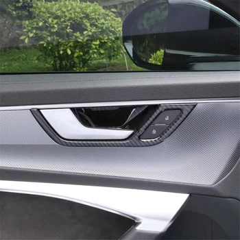 автомобильный стайлинг Для Audi A6 C8 2019 2020 ABS Внутренняя Дверь из нержавеющей стали подлокотник дверная Ручка Чаша Часть Автомобиля украшает Наклейка Отделка