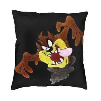 Наволочка с изображением мультяшного Тасманского дьявола, домашняя декоративная наволочка Taz, подушка для дивана с двусторонней печатью