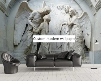 beibehang Настраивает новую европейскую классическую скульптуру характер фрески гостиная телевизор диван обои для спальни обои для домашнего декора