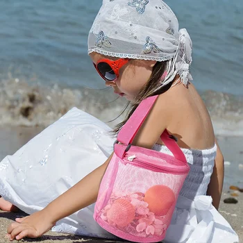 Детская сетчатая сумка для хранения Пляжная сумка для плавания в виде ракушки Игрушки Мелочи Сумка-мешок для игр детей на море