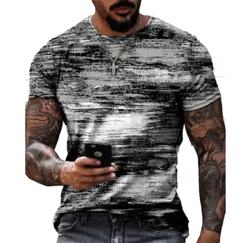 Летняя мужская футболка с 3D-принтом с граффити, уличная мода, забавный топ с круглым вырезом и коротким рукавом, повседневная свободная одежда оверсайз 6XL