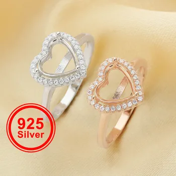 Кольцо в виде сердечка, кольцо из стерлингового серебра 925 пробы с покрытием из розового золота, кольцо с ободком из фианитного камня Halo Pave, кольцо в стиле ар-деко 1294626