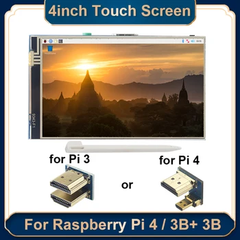 4-Дюймовый ЖК-дисплей с HDMI-совместимым Сенсорным экраном 800*480 SPI Touch Screen Touchpen для Raspberry Pi 4B 3B + 3B PC Дополнительный экран