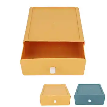 Выдвижной ящик для хранения, штабелируемый дизайн, большая емкость, без запаха, Многофункциональный настольный ящик для хранения с ручкой-ремешком для дома