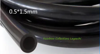 Высококачественный 10 м/лот капиллярный черный силиконовый шланг из кремнезема промышленного класса, тонкий шланг из силиконовой резины ID0.5 * OD1.5mm