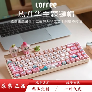 Оригинальная клавиатура Lofree Luofei Xiaoqiao Theme Keycap 68/100 Клавишная шариковая крышка из PBT, процесс пятисторонней тепловой сублимации