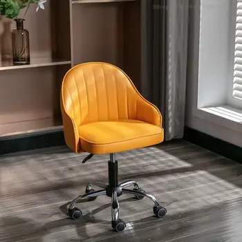 Компьютерное кресло Nordic home удобное подъемное кожаное кресло для рабочего стола, для изучения красоты, нейл-арта, маленькое кресло для записей
